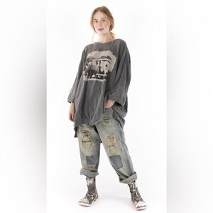 Magnolia Pearl Oversize Baja Surf Francis Pull with Distressing